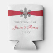 ディアマンテスノーフレーク&レッドリボン冬の結婚式 缶クーラー (裏面)