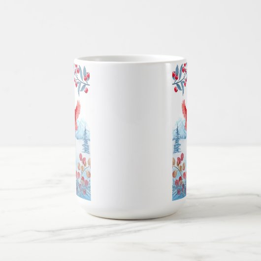 ディアミーツ（鳥）ショウジョウコウカンチョウセラミックマグカップ コーヒーマグカップ (中央)