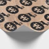 ディアモノグラム動揺してブラウン素朴クラフト ラッピングペーパー (角)