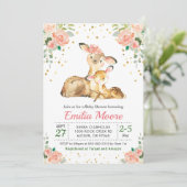 ディアモンミーとベビーフォレストシャワーフローラ桃 招待状 (スタンド正面)