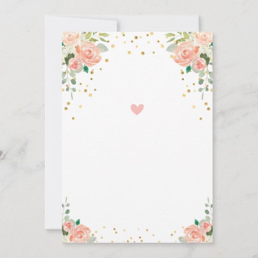 ディアモンミーとベビーフォレストシャワーフローラ桃 招待状 (裏面)