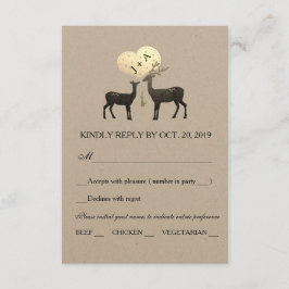 ディアラブウッドランドウィンター秋の結婚式RSVP 出欠カード