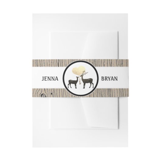 ディアラブウッドランド結婚ディアズカスタム 招待状ベリーバンド (正面例)