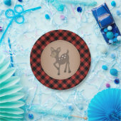 ディアランバージャックプレイドベビーシャワー ペーパープレート (パーティー)