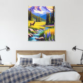 ディアロッキーマウンテン春メドーサンシャインルパン キャンバスプリント (インサイチュ (寝室))