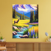 ディアロッキーマウンテン春メドーサンシャインルパン キャンバスプリント (インサイチュ (リビング))