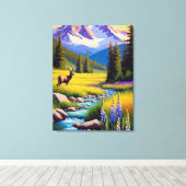 ディアロッキーマウンテン春メドーサンシャインルパン キャンバスプリント (インサイチュ (ウッドフロア))