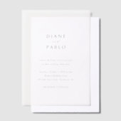 ディアンコンキュラーシックモダン結婚ズ ベラム紙招待状 (オフセット)
