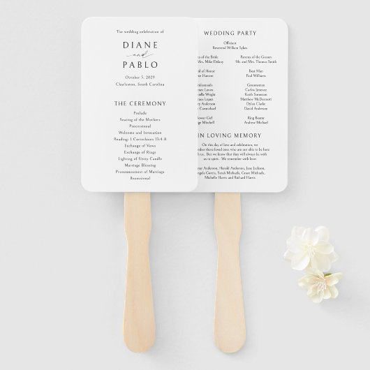 ディアンコンジュプラリーシックモダン結婚式 プログラム ハンドファン (正面&裏面)