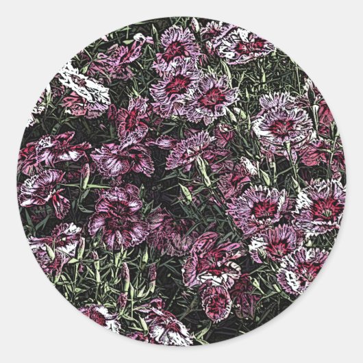 ディアンサスの花 ラウンドシール (正面)