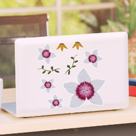 ディアンサスエレガント手描きフローラ植物学 シール