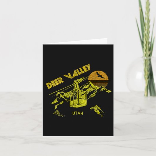 ディアーバレー・ユタ州レトロスキーTシャツ カード (正面)