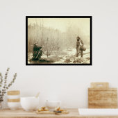 ディアー狩りインデッドウッドサウスダコタ1887 ポスター (キッチン)