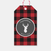 ディアー狩りロッジベビーシャワー〔雄ジカの〕枝角 ギフトタグ (正面)