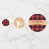 ディアー狩りロッジベビーシャワー〔雄ジカの〕枝角 コンフェッティ (裏面)