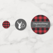 ディアー狩りロッジベビーシャワー〔雄ジカの〕枝角 コンフェッティ (裏面)