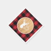 ディアー狩りロッジベビーシャワー〔雄ジカの〕枝角 スタンダードカクテルナプキン (角)