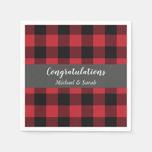 ディアー狩りロッジベビーシャワー〔雄ジカの〕枝角 スタンダードカクテルナプキン (正面)