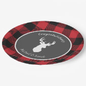 ディアー狩りロッジベビーシャワー〔雄ジカの〕枝角 ペーパープレート (アングル)