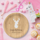 ディアー狩りロッジベビーシャワー〔雄ジカの〕枝角 ペーパープレート (パーティー)