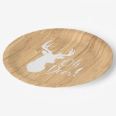 ディアー狩りロッジベビーシャワー〔雄ジカの〕枝角 ペーパープレート (アングル)