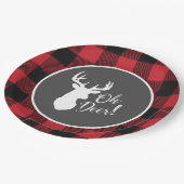 ディアー狩りロッジベビーシャワー〔雄ジカの〕枝角 ペーパープレート (アングル)