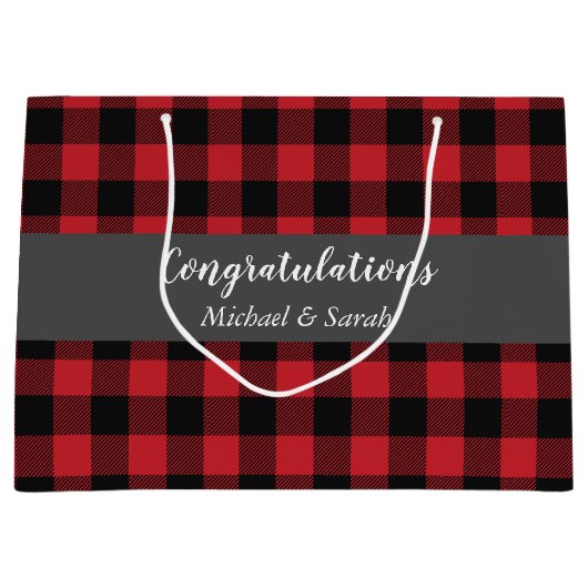 ディアー狩りロッジベビーシャワー〔雄ジカの〕枝角 ラージペーパーバッグ (正面)