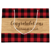 ディアー狩りロッジベビーシャワー〔雄ジカの〕枝角 ラージペーパーバッグ (正面)