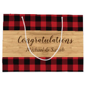 ディアー狩りロッジベビーシャワー〔雄ジカの〕枝角 ラージペーパーバッグ (裏面)