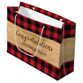 ディアー狩りロッジベビーシャワー〔雄ジカの〕枝角 ラージペーパーバッグ (正面アングル)