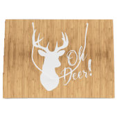 ディアー狩りロッジベビーシャワー〔雄ジカの〕枝角 ラージペーパーバッグ (正面)