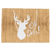 ディアー狩りロッジベビーシャワー〔雄ジカの〕枝角 ラージペーパーバッグ (裏面)