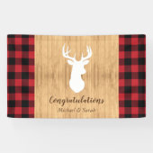 ディアー狩りロッジベビーシャワー〔雄ジカの〕枝角 横断幕 (横)