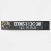 ディア狩り迷彩柄オフィスジョブタイトルダイヤモンドプレート サインプレート (正面)