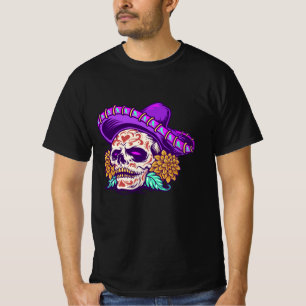 ディア・デ・ムエルトス・メキシコ・シュガー・スカル Tシャツ