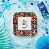 ディア・デ・ロス・ムエルトスのシュガースカルエンゲージメントパーティ ペーパープレート (パーティー)