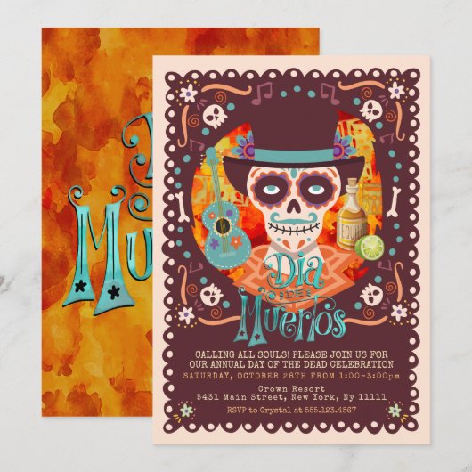 ディア・デ・ロス・ムエルトス, スugar Skulls 招待状 (正面/裏面)