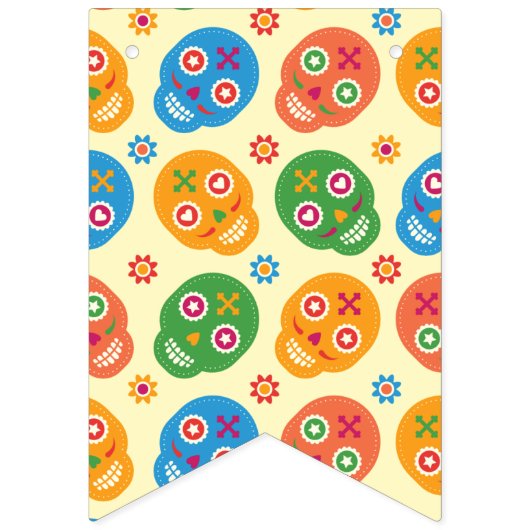 ディア·デ·ロス·ムエルトス。死の日。砂糖スカル。 バンティングフラッグ (第1の旗)