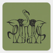 ディイッセルホフ – 5フラミンゴ素晴らしス、アート、 スクエアシール (正面)