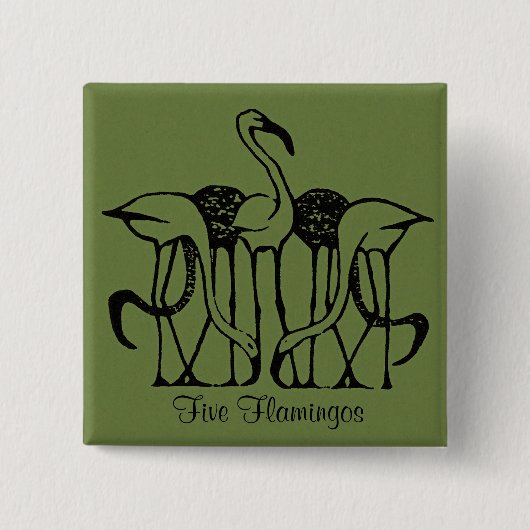 ディイッセルホフ – 5フラミンゴ素晴らしス、アート、 缶バッジ (正面)