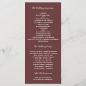 ディウィー草の素朴結婚式 プログラム (裏面)