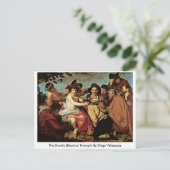 ディエゴ・ベラスケスの大酒飲み（バッカスの勝利） ポストカード (スタンド正面)