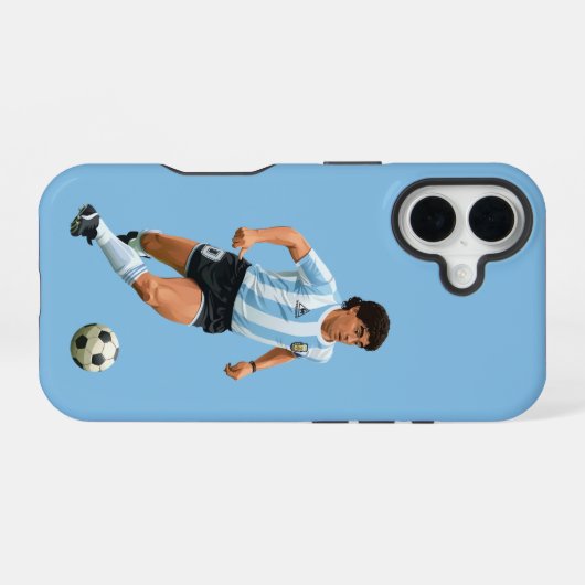 ディエゴ・マラドーナ - アルゼンチン iPhone 16ケース (裏面横)