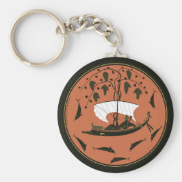 ディオニュソス杯：ギリシャの神の船のつる植物とイルカ キーホルダー