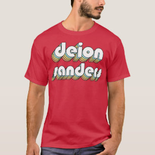 ディオンサンダーズレトロレインボータイポグラフィフェードスタイル Tシャツ