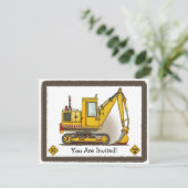 ディガーショベルキッズパーティの招待状 招待状 (スタンド正面)