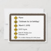 ディガーショベルキッズパーティの招待状 招待状 (裏面)