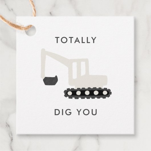 ディガー建築バースデーパーティーメッセージカード フェイバータグ (正面)