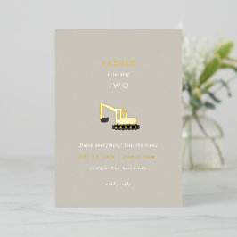 ディガー建築パーティーフォイル誕生日招待状 箔招待状