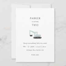 ディガー建築パーティーミニマル誕生日招待状